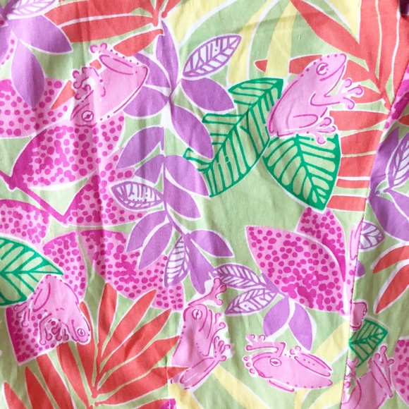 NWT Lilly Pulitzer "Lilly Capris" in Guava Green Frogs Palm Trees Foliage Sz 4 - Picture 4 of 10